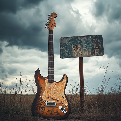 An instrumental blues rock song that embodies the rebellious spirit of americana, featuring gritty electric guitars, a driving rhythm section, and an edgy atmosphere reminiscent of a journey across dusty highways and desolate landscapes.