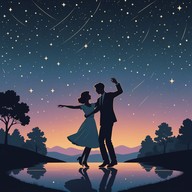 romantic melody under starlit groovy backdrop