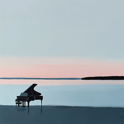 A delicate piano piece serenades the twilight's descent, accompanied by a melancholic string ensemble, evoking feelings of deep longing and wistfulness. The music gently sways, telling a story of lost moments and nostalgic evenings, reminiscent of unfulfilled dreams and silent goodbyes.