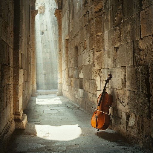 This piece transports listeners through an evocative soundscape, utilizing the rich tones of a traditional cello to explore themes of historical depth and mystical introspection. Emulating the aura of ancient civilizations through a contemporary lens, the cello’s deep, resonant vibrations aim to resonate with the mysteries of ancient times, adapting their stories into a modern auditory experience.