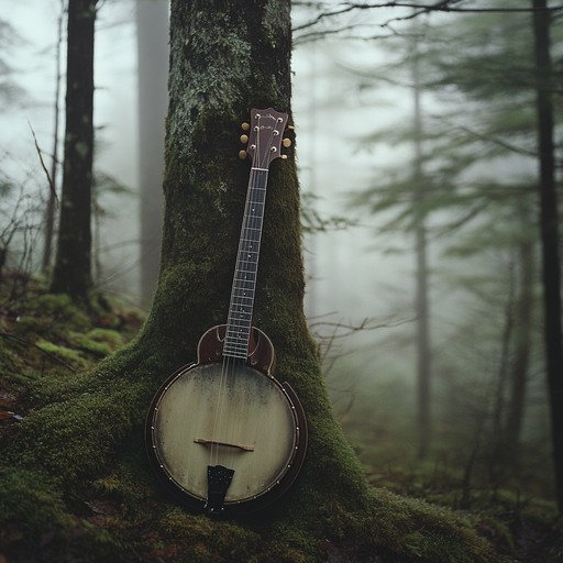 Explore hidden appalachian paths through a banjo's whispering echoes, unraveling mysteries with each intricate note. From subtle plucks to vigorous strumming, the dynamic captures the essence of unseen spirits