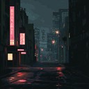 cruising retro cityscape under neon lights