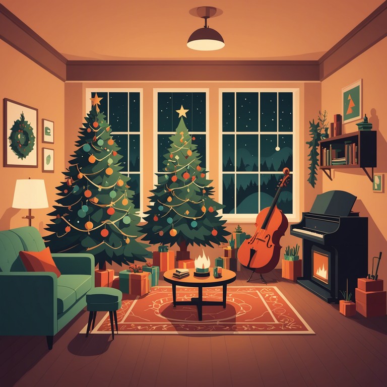 This track evokes the enchanting spirit of a chilly but starlit winter's evening during the festive season. The music, primarily carried by a warm, expressive saxophone, weaves through a landscape of holiday cheer with a touch of nostalgia and wonder, celebrating both serene nights and joyful gatherings. It captures the essence of winter festivities through its uplifting and captivating themes.