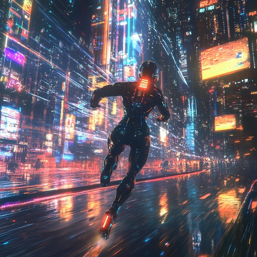 An intense instrumental piece with dynamic synthesizer sequences that mirror the exhilaration of a high speed pursuit through a sprawling neon lit metropolis.