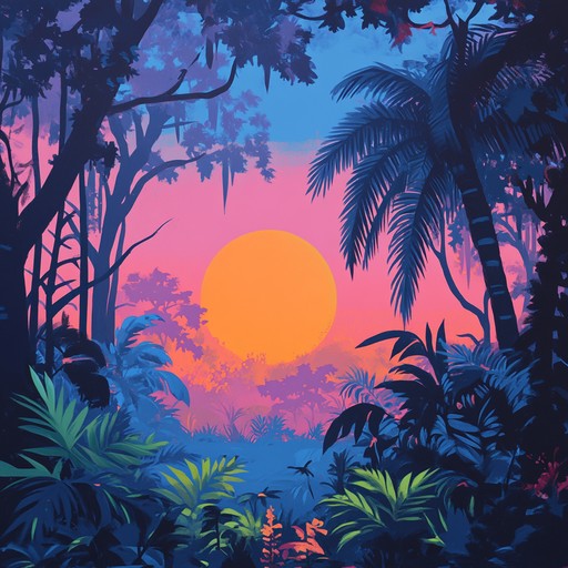 A vibrant fusion of jungle sounds and funky grooves, this instrumental track transports listeners to a colorful, tropical paradise. Syncopated drum patterns interweave with lush bass lines and bright brass melodies, creating an irresistible urge to dance. The music evolves playfully, incorporating wildlife calls and percussive elements, invoking the heart of a thriving, exotic ecosystem.