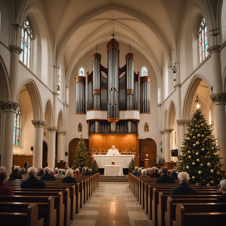 A delightful and soul stirring mix of classic gospel music infused with the cheer of christmas, offering a backdrop of a joyful church community coming together to celebrate faith and fellowship.