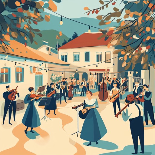 A spirited instrumental that captures the merriment of a village gathering, featuring lively clarinet melodies and traditional klezmer rhythms.