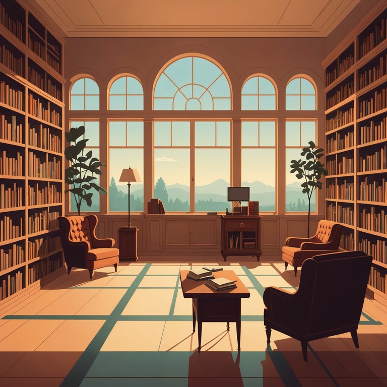 Imagine the soft sound of a harpsichord playing gently in the background as sunlight filters through tall windows of an ancient library, providing a soundtrack for reflection and gentle study.