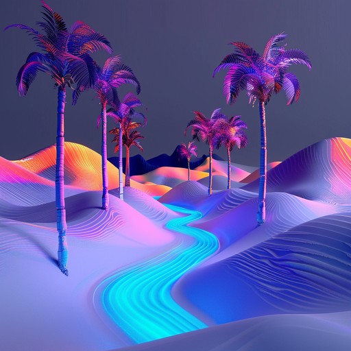 Immerse in a synthesis of neon nostalgia and exotic rhythms, fusing vintage synth melodies with vibrant world percussion, creating an entrancing audio journey through a virtual neon desert.