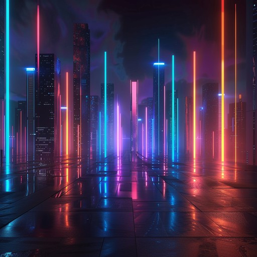 In a dystopian metropolis, the haunting melodies of synthesizers and the pulsing rhythm of electronic drums echo through the neon-lit streets. The music paints a vivid picture of a world where technology and humanity have merged, creating a landscape of towering skyscrapers, holographic billboards, and a constant flow of data. The track evokes a sense of unease and mystery, as if danger lurks around every corner in this futuristic city.