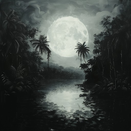 Embark on a night time sonic journey through an enigmatic jungle, where haunting ambient textures and subtle, eerie sounds evoke the deep mysteries hidden within the shadows of the tropical wilderness.