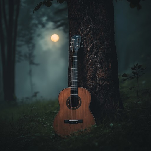 Explore a deep seated sense of unease through a haunting appalachian folk tune. The acoustic guitar crescendos and intense strumming patterns mimic the whispers in dark woods, heightening the feeling of perpetual anxiety.