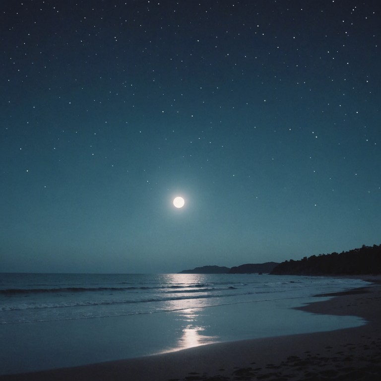 This track combines the smooth rhythmic patterns of bossa nova with a deep, evocative atmosphere, invoking the feeling of a serene night by the sea. Lush melodies played on the guitar provide a gentle accompaniment to the soft percussion, drawing the listener into a dance of waves under the moonlight.