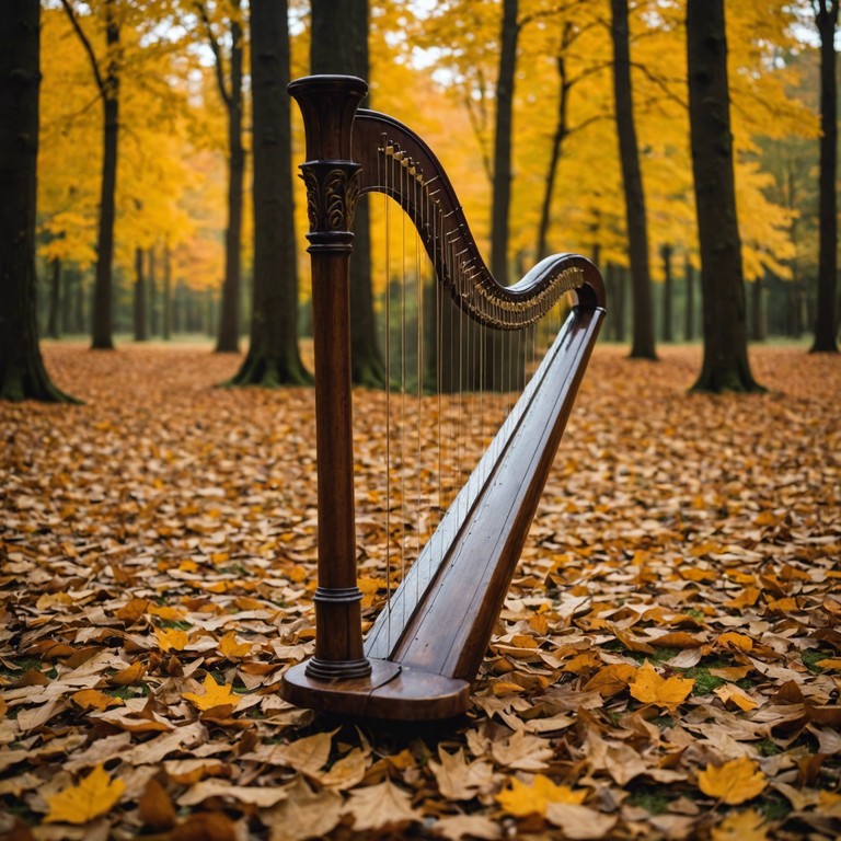 This track features a beautiful alignment between the soothing tones of the harp and the naturally occurring sounds within a dense forest, crafted to transport the listener into a reflective, tranquil state among towering trees and whispering winds.