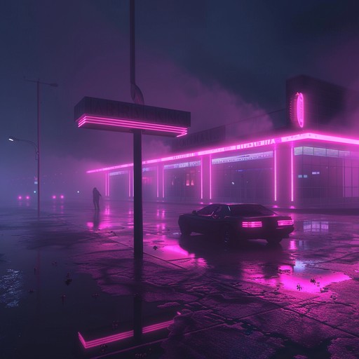 Imagine cruising down a dark highway illuminated by glowing neon signs and city lights. This captivating synthwave track captures the essence of a nostalgic, retro-futuristic journey through a cyberpunk landscape. Lush, layered synthesizers create a mesmerizing atmosphere, while a steady, pulsating beat drives the song forward. Shimmering arpeggios and soaring lead melodies evoke feelings of longing and wonder, transporting the listener to a world where the past and future collide.