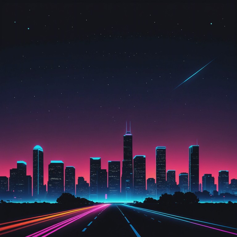 Imagine racing through a neon lit futuristic city where the skyline pulses with the beat of electronic music, accentuated by an energetic synth melody that captures the essence of youth and excitement.