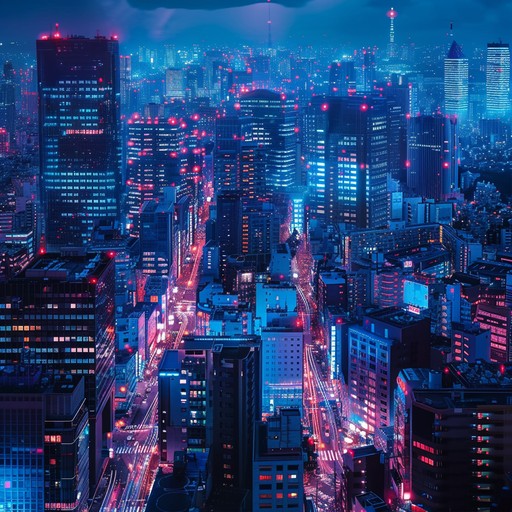 Immerse in a futuristic metropolis where neon lights pulse to the enigmatic rhythms of a cyberpunk city's underbelly, creating a perfect fusion of electronic soundscapes and synthetic textures.