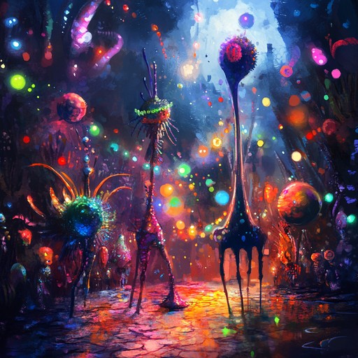 Imagine an exuberant carnival in a distant galaxy, where bizarre creatures and vibrant lights create an ecstatic atmosphere. This polka radiates a jubilant yet otherworldly charm, blending traditional polka rhythms with spacey synth layers and quirky effects. It’s a danceable, whimsical journey through the cosmos.