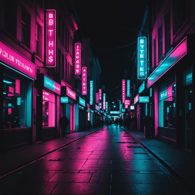 This track embodies a journey through a neon lit cityscape at midnight, where chillwave synths combine with subtle eerie undertones to create an immersive auditory experience. The piece evokes the essence of a surreal, dreamlike state melded with an undercurrent of mild suspense, crafted primarily through complex layering of echoing synth pads and intermittent bass pulses.