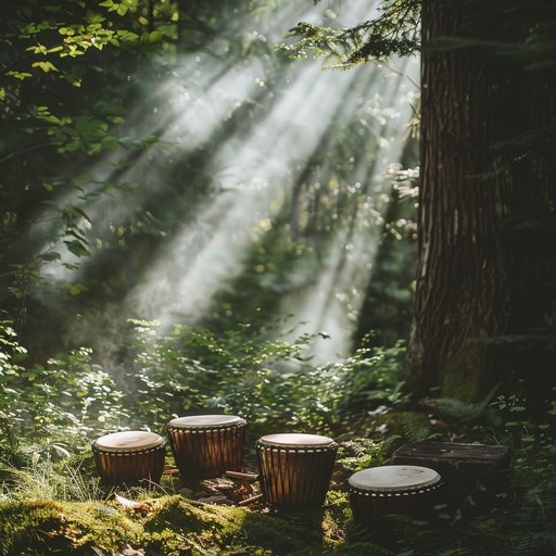 Embark on a sonic journey through age old forests, where the uplifting rhythms of tribal hand drums resonate with the echoes of ancestral chants, breathing life into primal energies. This instrumental piece will envelop listeners in an embrace of spiritual rejuvenation, rooted in the heart of ancient traditions.