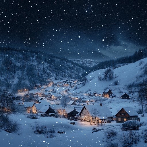 A soothing piece that encapsulates the serene beauty of a snow covered christmas evening, where orchestral tones mimic the soft descent of snowflakes in a quiet village. This composition uses swelling dynamics and the resonant melodies of a violin to paint an audio picture of winter's quiet majesty.