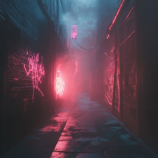 An instrumental hip hop piece that combines unsettling synth melodies with deep basslines and rhythmic patterns to create a suspenseful and haunting atmosphere reminiscent of shadowy alleyways.