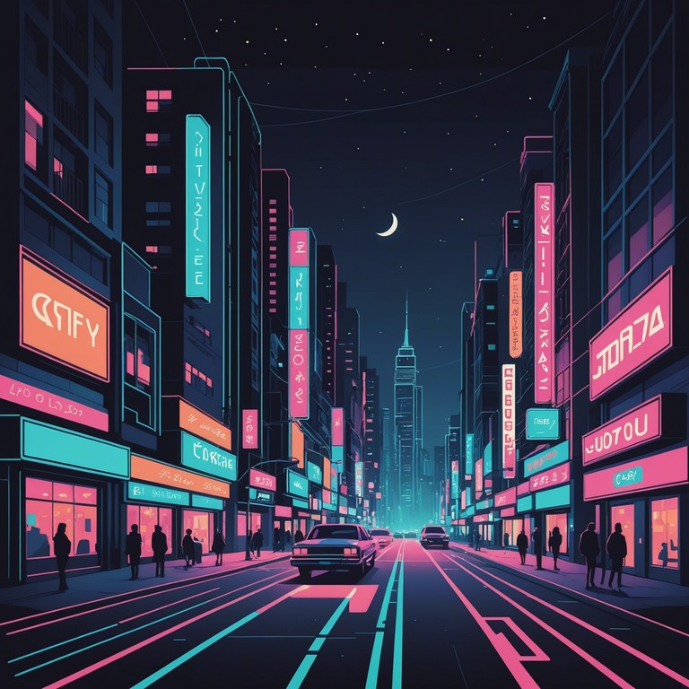 This track blends invigorating funky bass grooves with calming ambient textures, creating a soundscape that feels both energetic and soothing. The contrast highlights a journey through a neon lit cityscape at night, where excitement meets peace.