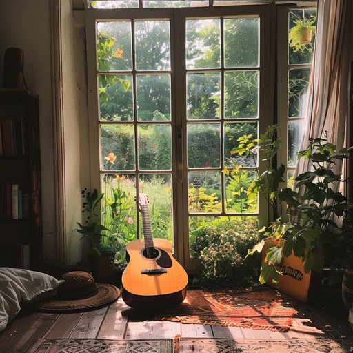 This instrumental track features gentle lo fi beats, reminiscent of a dreamy summer afternoon spent lounging in a cozy nook. The soft rhythms and soothing melodies create a calming atmosphere perfect for unwinding and introspection. The use of ambient background sounds like birds chirping and soft breeze adds an organic touch, making it an ideal track to relax or study to.