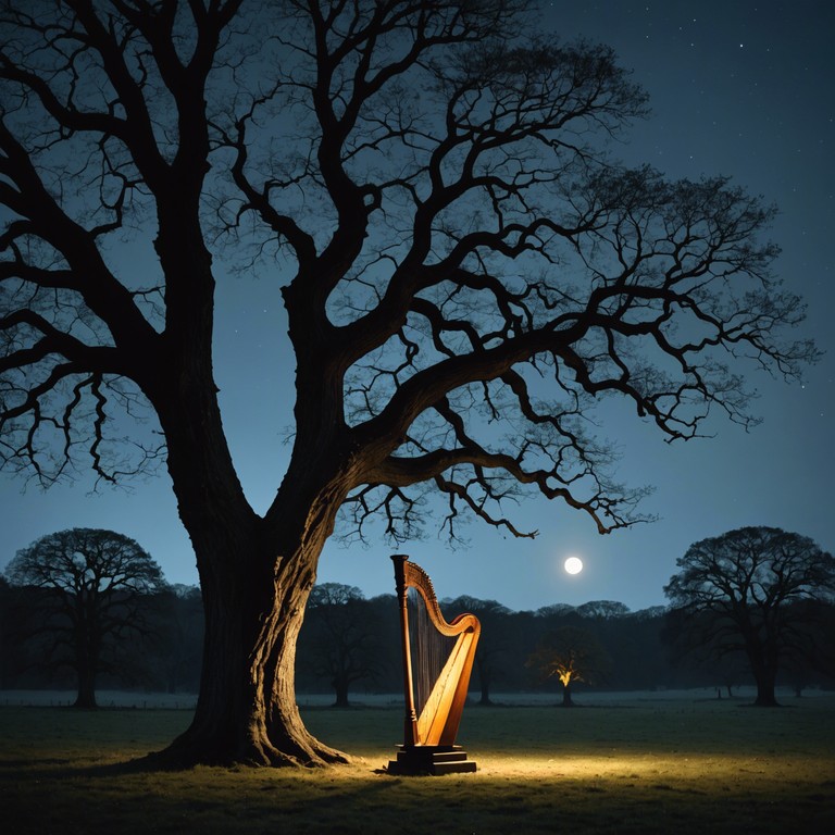 As you stroll through a sunlit glade, enchanted harp melodies float through the trees, each note perfectly echoing the tranquil beauty of the woodland around you.