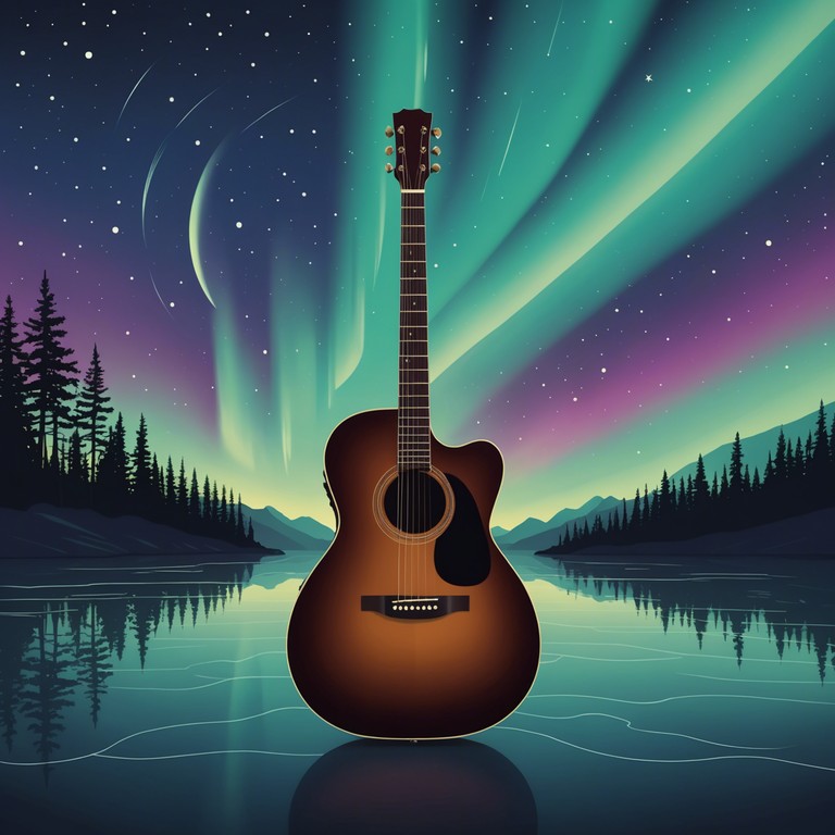 Echoes beneath aurora mirrors the vast, tranquil landscapes of finland, encapsulated in a song that combines delicate guitar strums with the quiet hush reminiscent of a snowy evening under the aurora borealis.