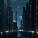 illuminated by neon lights, surreal cityscape in ambient tones