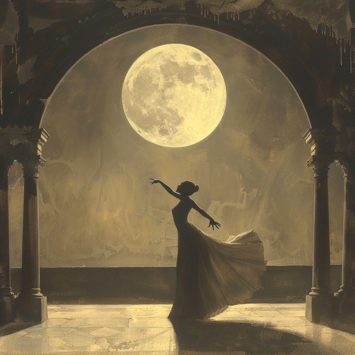 A mournful violin waltz played in the quiet solitude of midnight, capturing the haunting essence of lost love and sorrowful reflections under the moonlight's gentle glow.