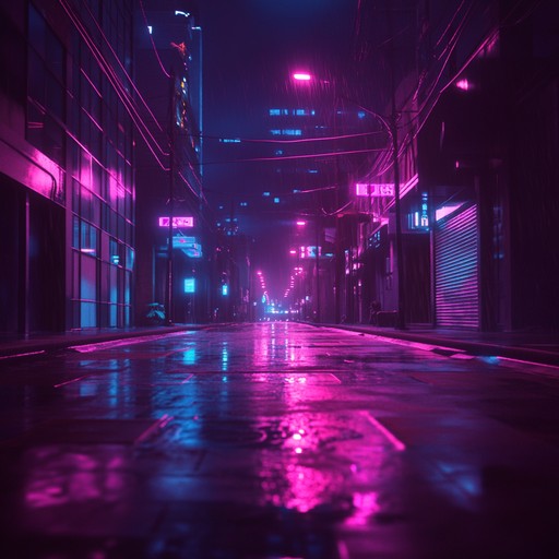 Immerse yourself in an instrumental synthwave track that captures the haunting atmosphere of empty neon lit streets in a dystopian 1980s city, evoking feelings of loneliness and unease.