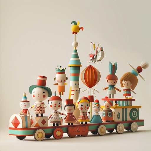 An uplifting and triumphant track featuring charming toy music elements, including playful beeps, chimes, and digital soundscapes. The composition builds excitement and joy, perfect for celebrating achievements or victories. Imagine a parade through a technicolor world filled with whimsical characters and cheerful vibes. The dynamic shifts create a sense of progression and accomplishment, inviting listeners to embark on a joyous journey.