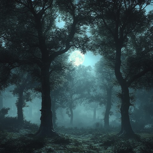 Imagine wandering through a mystical forest at night, where the trees whisper ancient secrets, and the air is thick with an ethereal mist. The symphony envelops you in layers of delicate strings and haunting woodwinds, punctuated by soft, shimmering percussion, creating a lush tapestry of sound that is both dreamlike and transcendental.