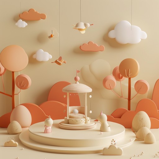 A whimsical journey through a land of soft toy sounds, where tinkling music boxes and gentle synthesizers create a serene playground. Ideal for soothing backgrounds or gentle introspection.