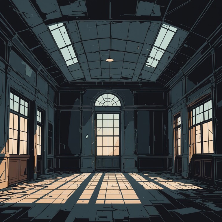 This track features a haunting solo piano piece that captures the essence of silence and suspense in an empty, dimly lit hall. The music slowly builds with minimal notes creating a profound sense of isolation and introspection.