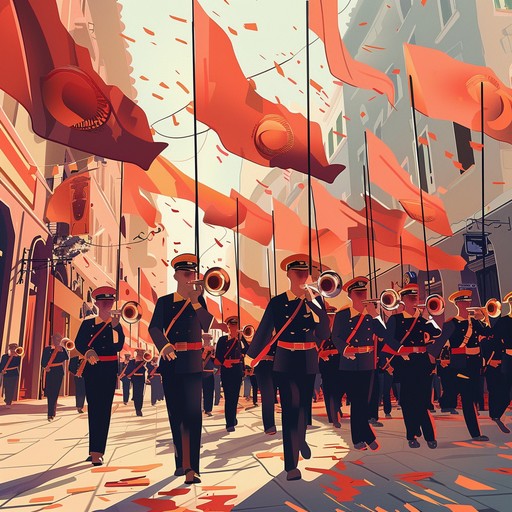 Experience the spirit of victory with a military band’s triumphant march. The rhythmic cadence and upbeat snare rolls create a sense of patriotic pride and celebration. The dynamic brass arrangements will lift your spirits, while the snappiest drumline keeps a steady and enthusiastic beat.