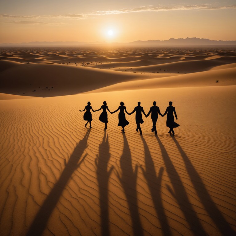 This track celebrates a sunrise over a sprawling desert landscape, using upbeat middle eastern influences to evoke a sense of awakening and joy. Lively percussion backed by an intricate oud melody captures the vibrant life and color of the dawn.