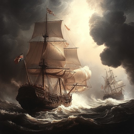 Imagine the tension and strategic maneuvers of age old sea battles, portrayed through powerful orchestral swells and rhythmic drum lines that echo the waves and the thunder of cannons. This music sets the scene for an epic confrontation on the high seas, capturing the complexity and grandeur of maritime warfare.