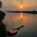 meditative sitar notes drift over calm hindustani twilight ambiance