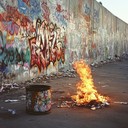 aggressive riffs echo apocalyptic vibes, urban conflict soundtrack