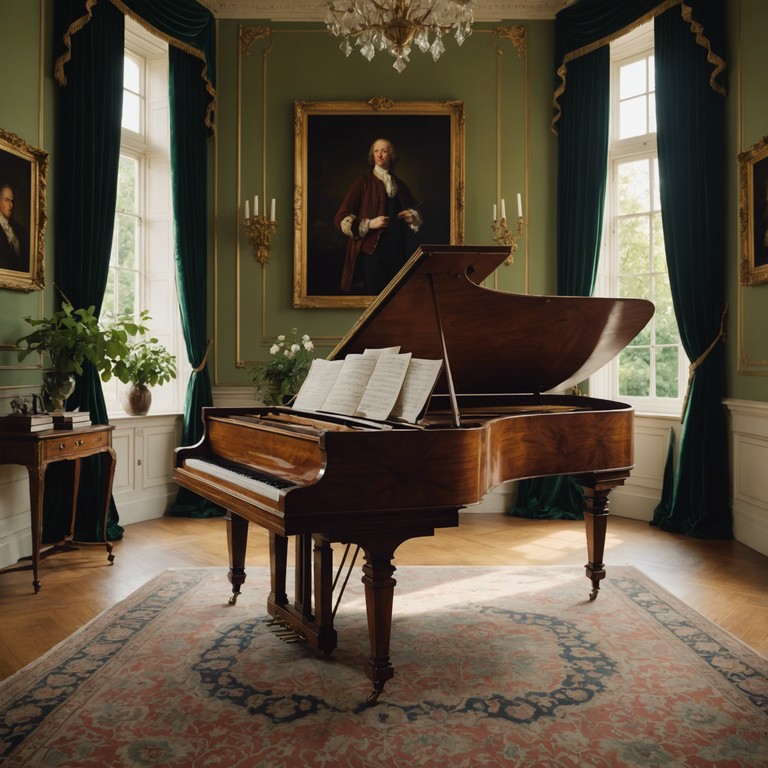 A majestic yet gentle capriccio that features intricate harpsichord melodies, blending classical baroque sensibilities with a serene, uplifting atmosphere. Graceful arpeggios and clever contrapuntal interplays create an air of nobility and contemplative beauty, perfect for reflective or sophisticated settings.