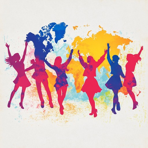 An instrumental piece that seamlessly blends energetic rhythms and melodies from various cultures, resulting in a lively and joyful tune that evokes happiness and a desire to dance