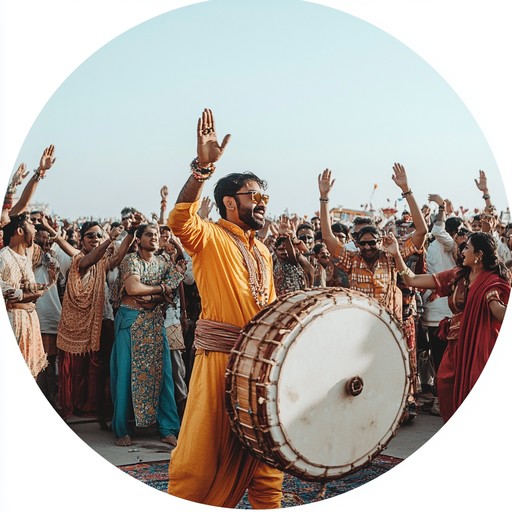 Immerse yourself in the vibrant and energetic atmosphere of a traditional punjabi festival where the robust beats of the dhol drive the excitement and dance. This music captures the essence of joy and communal celebration through powerful drumming that resonates with the soul of punjab.