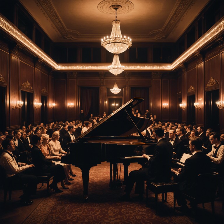 Feel the power of self discovery and inner strength as each note of the piano creates a journey of personal empowerment and resilience amidst the soft lighting and rousing applause of an enchanted cabaret evening.