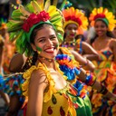 high energy samba rhythms evoking fun, celebration, and dance.