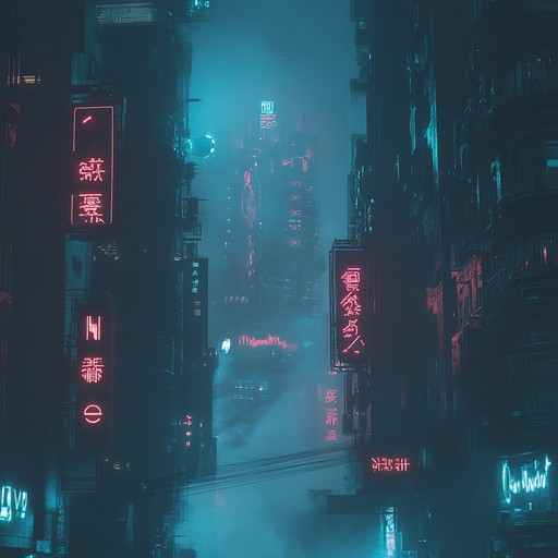 An electrifying combination of deep synths and dark beats paints a gloomy vision of a cyberpunk future, filled with fear and shadowy threats lurking around every corner.