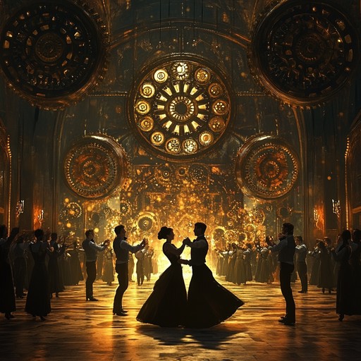 An instrumental waltz that fuses the vivacity of traditional dance with the precise rhythms of clockwork, creating an exhilarating piece that propels listeners into a world where elegance meets industrial energy.