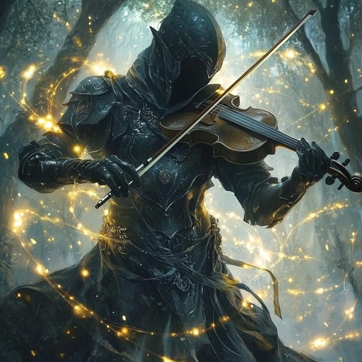 A captivating instrumental track that fuses powerful metal riffs with enchanting orchestral elements, creating a soundscape where magic and courage intertwine. The electric violin leads the melody through epic peaks and mystical valleys, evoking a sense of heroism and wonder.